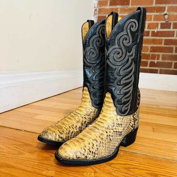 8 D RARE VIPER SNAKE POINTED TOE GOLD LABEL TL VTG CUSTOM COWBOY WESTERN BOOTS - Picture 3 of 16
